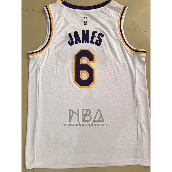 Camiseta Los Angeles Lakers LeBron James NO 6 Association 2021-22 Blanco